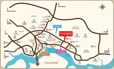 Pinegate 原始宣传册区域地图